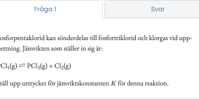 5 uppgifter på att teckna jämviktskonstanten