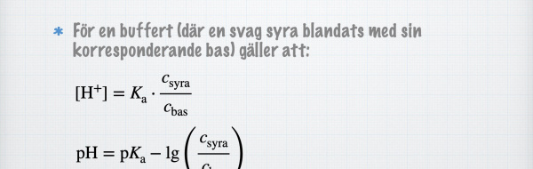 Beräkning av pH i buffertlösningar (Gy2025)