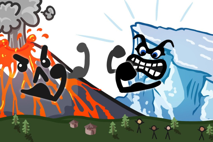 Vulkaner vs. glaciärer