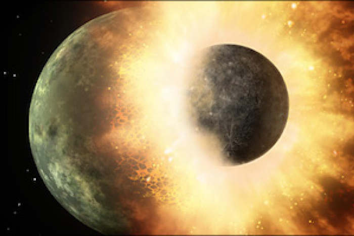 Spår av planetkollsion funna
