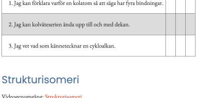 Vad kan du om Organiska molekylers struktur och funktion?