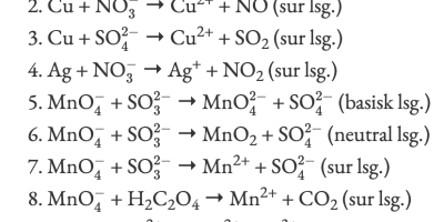 Övning i formelskrivning – Redoxformler