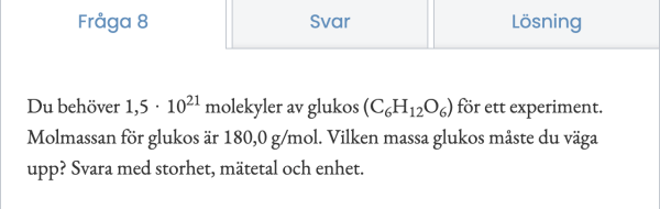 10 uppgifter på Avogadros konstant