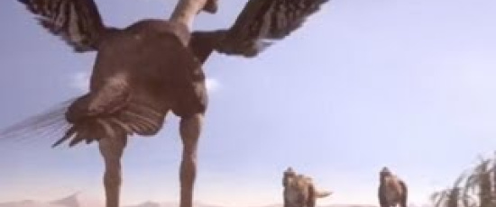 En oviraptor försvarar sitt rede