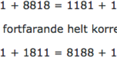 Avd. f. matematiska muntrationer del 36: Ett matematiskt palindrom