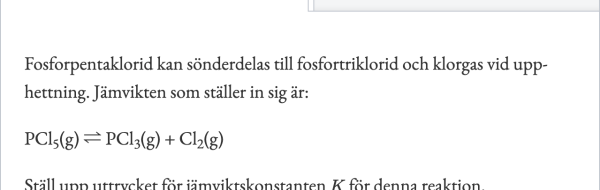 5 uppgifter på att teckna jämviktskonstanten