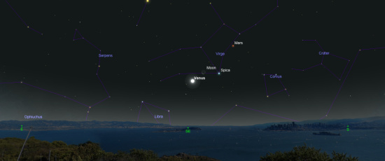 Månen och Venus i konjunktion den 7 december