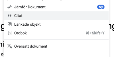 Hur man an­vän­der re­fe­rens­han­te­ringen i Google Docs