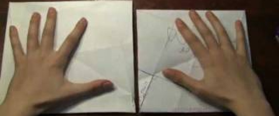 Avd. f. matematiska muntrationer del 53: Ett origami-bevis för Pythagoras sats