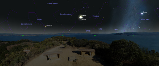 Venus, Mars och Jupiter i konjunktion 26-28 oktober
