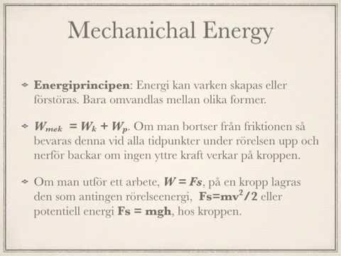 Gymnasiefysikens mekanik