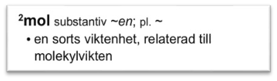 SAOL:s felaktiga definition av mol 2023-01-11.
