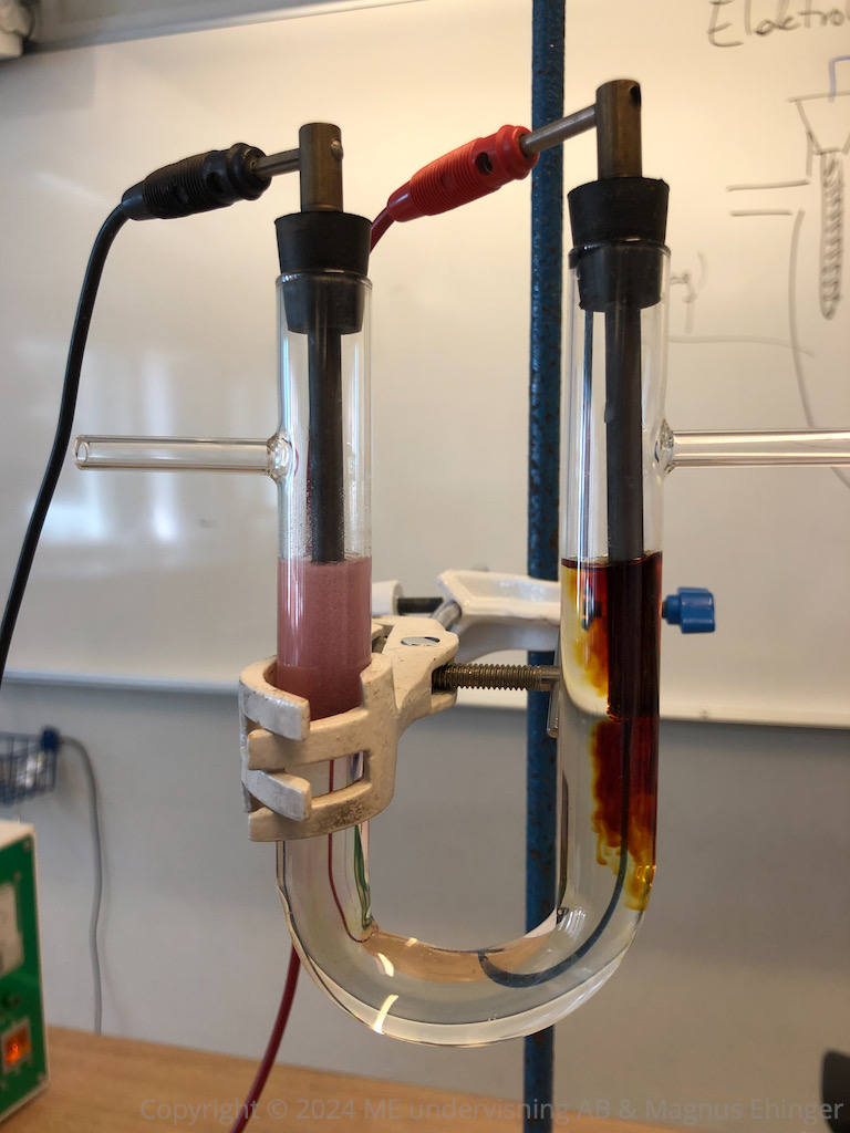 Elektrolys av kaliumjodid.